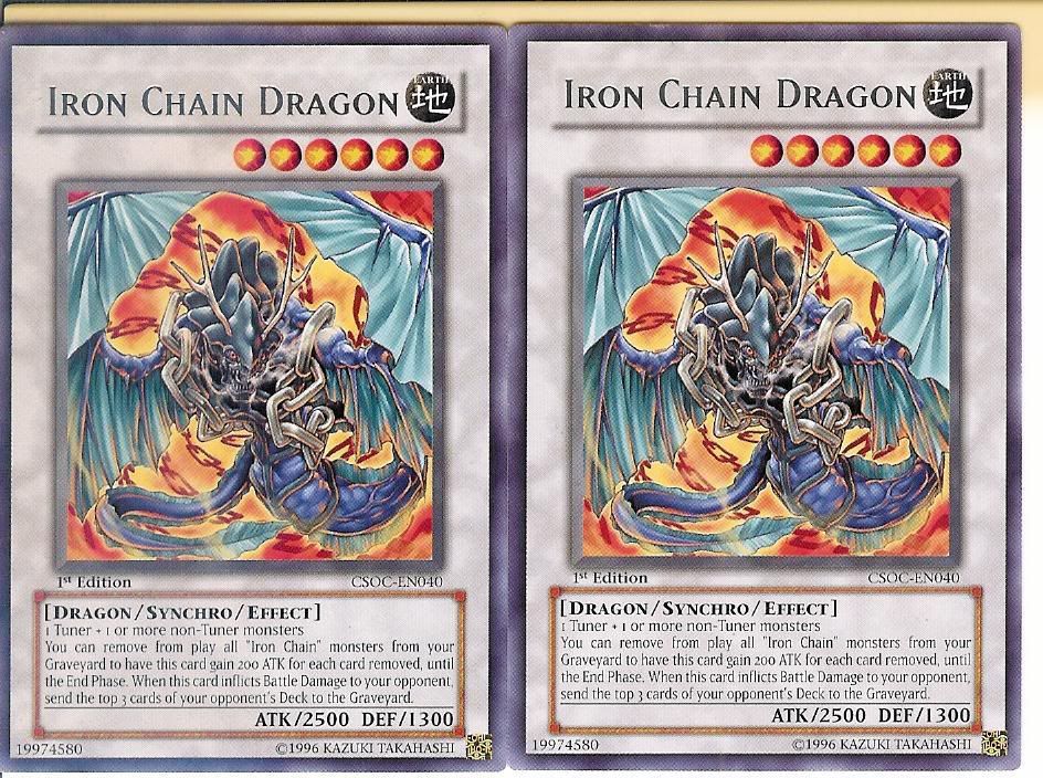 2x Iron Chain Dragon Yugioh 1st Rare Csocen040 Mint Pictures, Images
